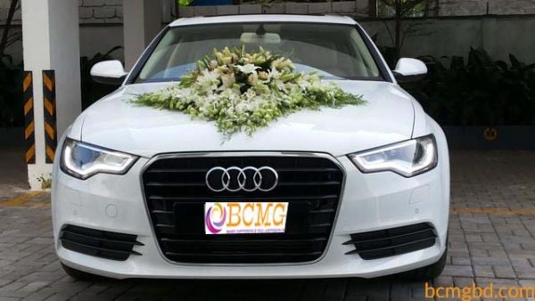 Wedding Car Audi A6 White Bridal Car online service in Dhaka