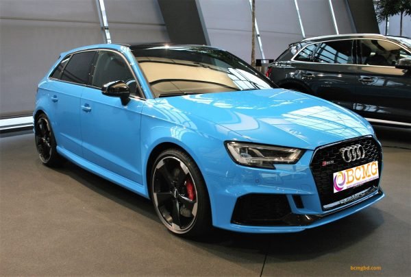 Riviera-blue-Audi-RS3 self driven car rent in Dhaka