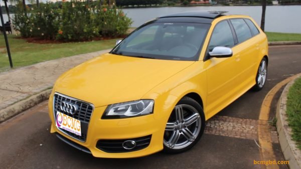 Yellow Audi S3 self driven car rental in Dhaka