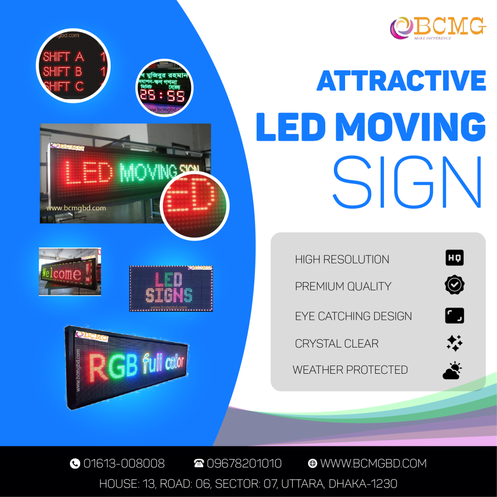 Best Advertising LED Moving Sign Board Provider In Dhaka