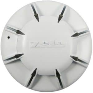 White circular smoke detector device