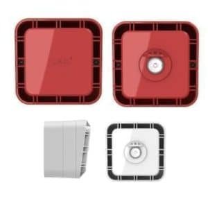 Red and white sounder beacon devices